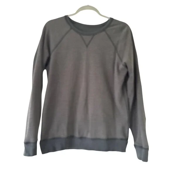 Lululemon Gray Striped Crewneck Reversible Sweatshirt Womens 4 - Picture 4 of 10